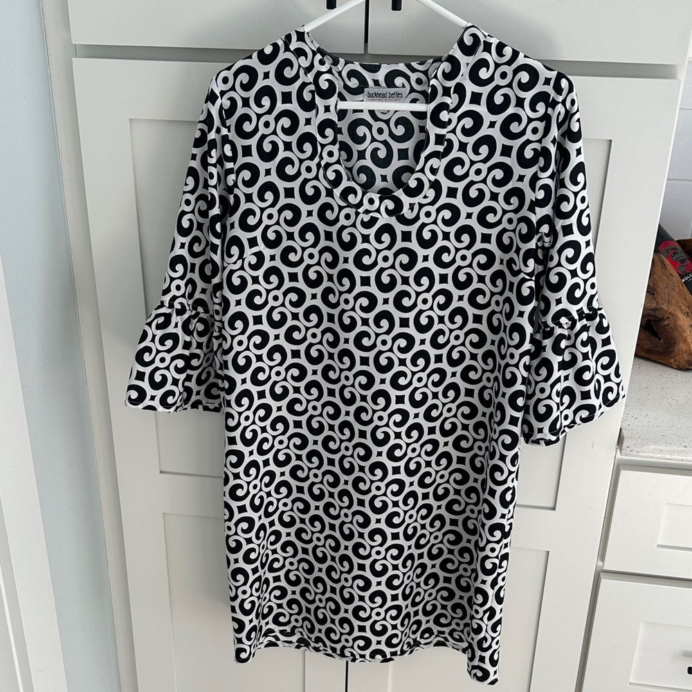 Buckhead Bettie Black and White Patterned Dress